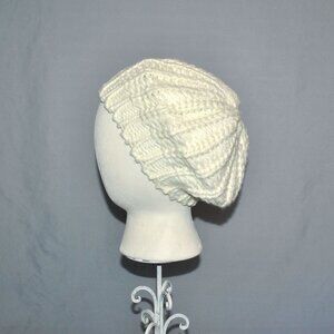 Knit Winter Hat Women's Chunky Knit Cream Acrylic Hat